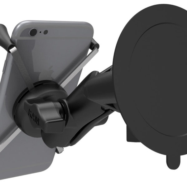 RAM X-Grip Suction Cup Mount for Large Smartphones (iPhone Plus, Galaxy Max, Others), use With or Without Case or Sleeve